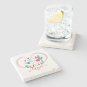 Llama Llove Steinuntersetzer (Seitenansicht)