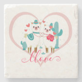Llama Llove Steinuntersetzer (Vorderseite)
