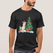 Llama Lover Christmas Llama Tragen Weihnachtsmannm T-Shirt (Vorderseite)