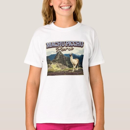 LLAMA - MACHU PICCHU PERU T-Shirt (Vorderseite)