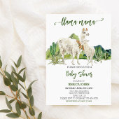 Llama Mama Baby Dusche Wasserfarbe Einladung