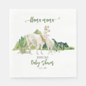 Llama Mama Baby Dusche Wasserfarbe Serviette (Vorderseite)