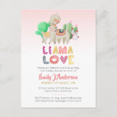 Llama Mama Baby Fiesta Cacti Fun Modern Girl Boy Postkarte (Vorderseite)