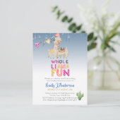 Llama Mama Baby Fiesta Cacti Fun Modern Girl Boy Postkarte (Stehend Vorderseite)