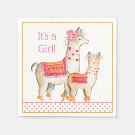 Llama Mama Baby Girl Shower Napkins Serviette
