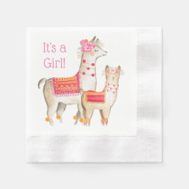 Llama Mama Baby Girl Shower Napkins Serviette