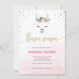 Llama Mama Baby Shower Einladung