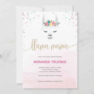 Llama Mama Baby Shower Einladung