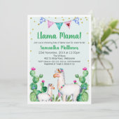 Llama Mama Baby Shower Einladung (Stehend Vorderseite)
