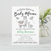 Llama Mama Baby Shower Einladung (Stehend Vorderseite)