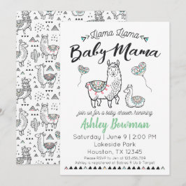 Llama Mama Baby Shower Einladung