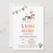 Llama Mama Baby Shower Fiesta Cacti Niedlich Girls Einladung (Vorderseite)
