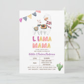 Llama Mama Baby Shower Fiesta Cacti Niedlich Girls Einladung (Stehend Vorderseite)
