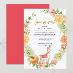 Llama Mama Floral Greenery Baby Shower by Mail Einladung