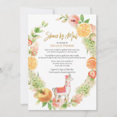 Llama Mama Floral Greenery Baby Shower by Mail Einladung (Vorderseite)