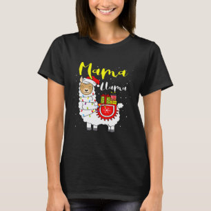 Llama Mama leuchtet Santa Hut Xmas Pyjama passend T-Shirt