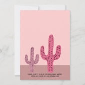 Llama Mama Pink Niedlich Cactus Maraca Baby Shower Einladung (Rückseite)
