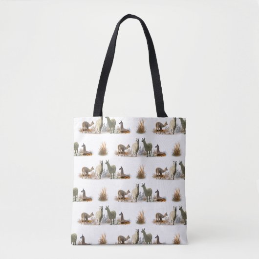 Llama Meadow All Over Print Bag (Farbe auswählen) Tasche (Vorderseite)