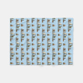 Llama Meadow Fleece-Decke (Hellblau) Fleecedecke (Vorderseite (Horizontal))