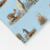 Llama Meadow Fleece-Decke (Hellblau) Fleecedecke (Ecke)