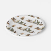 Llama Meadow Paper Plate Pappteller (Schrägansicht)