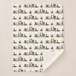 Llama Meadow Sherpa-Decke (Farbe wählen) Sherpadecke