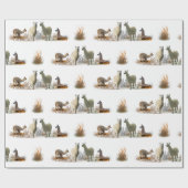 Llama Meadow Wrapping Paper (Farbe auswählen) Geschenkpapier (Flach)