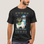 Llama Menorah Ugly Hanukkah Niedlich Alpaca Chanuk T-Shirt<br><div class="desc">Llama Menorah Ugly Hanukkah Niedliche Alpaca Chanukah Juden</div>