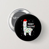 Llama Merry Christmas Kids Funny Llama Christmas L Button (Vorne & Hinten)