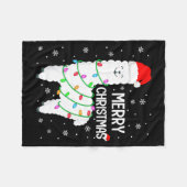 Llama Merry Christmas Kids Funny Llama Christmas L Fleecedecke (Vorderseite (Horizontal))