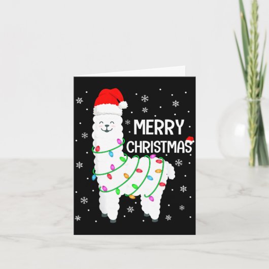 Llama Merry Christmas Kids Funny Llama Christmas L Karte (Vorderseite)