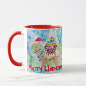 Llama Merry Llamamas Blauer Weihnachtsfest Tasse (Links)