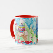 Llama Merry Llamamas Blauer Weihnachtsfest Tasse (Vorderseite Links)