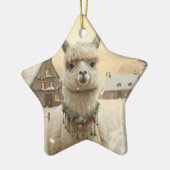 Llama Merry Weihnachtsschmuck, Pet Lover Geschenk Keramik Ornament (Links)