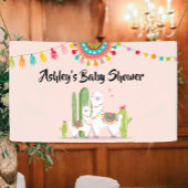 Llama Mexican Cactus Fiesta Pink Girl Baby Shower Banner