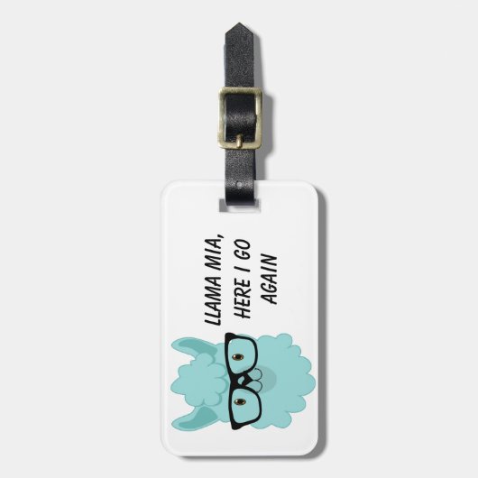 Llama Mia Aquamarin Gepäckanhänger (Vorderseite vertikal)