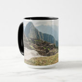 Llama mit Blick auf Ruinen | Machu Picchu, Peru Tasse (Vorderseite Links)
