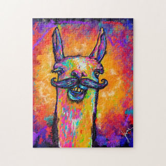 Llama mit einem Mustache - Art Puzzle 11x14