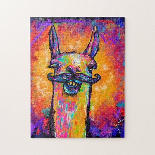 Llama mit einem Mustache - Art Puzzle 11x14 (Vertikal)