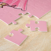Llama mit Herzkranz und Girl Illustration Puzzle (Seite)