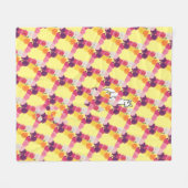 Llama mit Peonies Fleecedecke (Vorderseite (Horizontal))