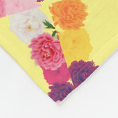 Llama mit Peonies Fleecedecke (Ecke)