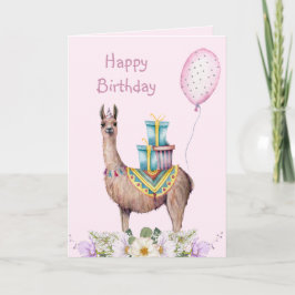 Llama mit Presents Karte