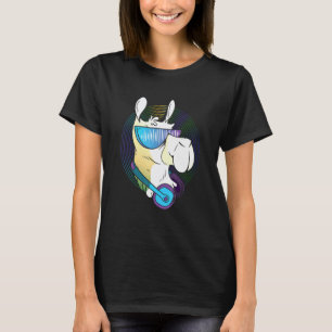 Llama mit Sonnenbrille Kopfhörern und Mütze T-Shirt