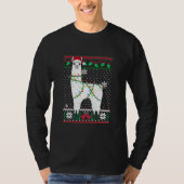 Llama mit Weihnachtslicht Ugus Weihnachtskraut T-Shirt (Vorderseite)