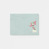 Llama mit Weihnachtsmannmütze und Sonnenbrille Joy Post-it Klebezettel (Vorderseite)