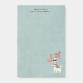 Llama mit Weihnachtsmannmütze und Sonnenbrille Joy Post-it Klebezettel (Vorderseite)
