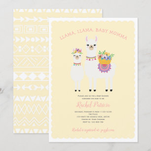 Llama Momma- Niedlich, Baby Girl Shower Einladung