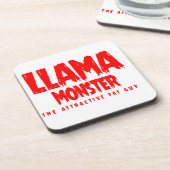 Llama Monster Red Logo Getränkeuntersetzer (Linke Seite)