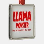 Llama Monster Red Logo Ornament Aus Metall (Rechts)
